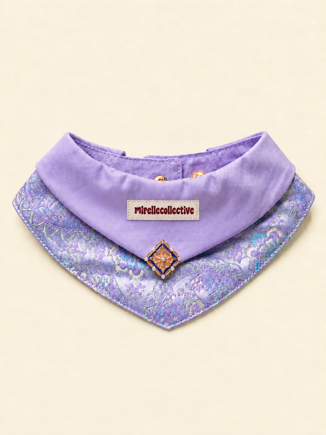 Royal Bloom Embroidered Pet Bandana