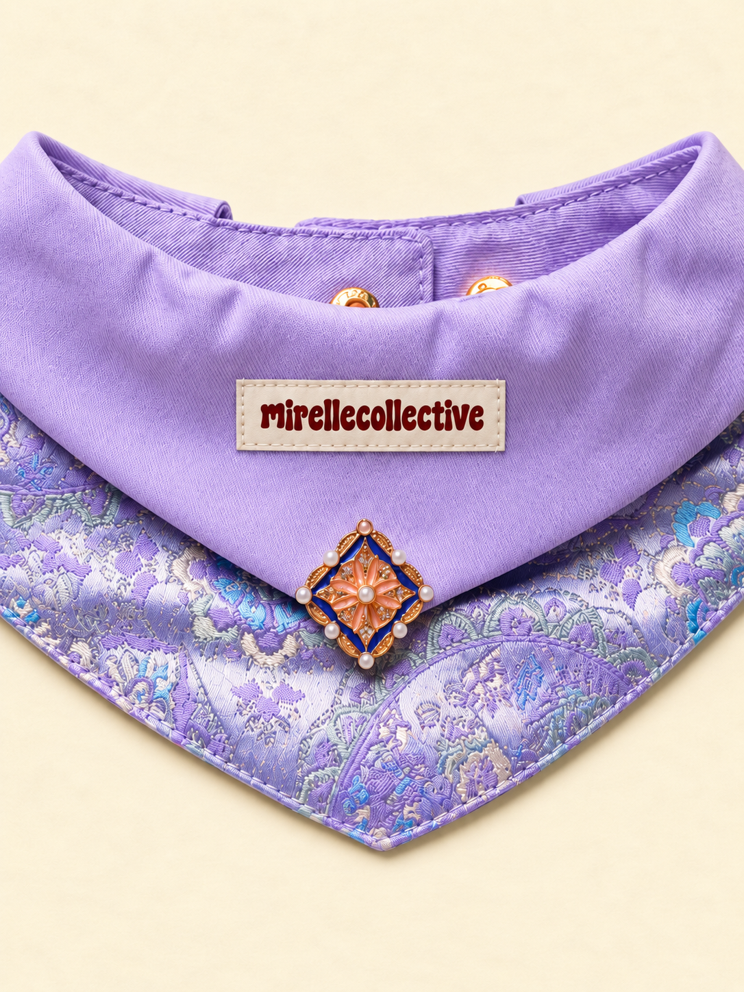 Royal Bloom Embroidered Pet Bandana