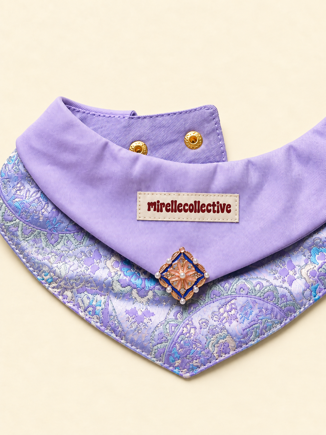 Royal Bloom Embroidered Pet Bandana