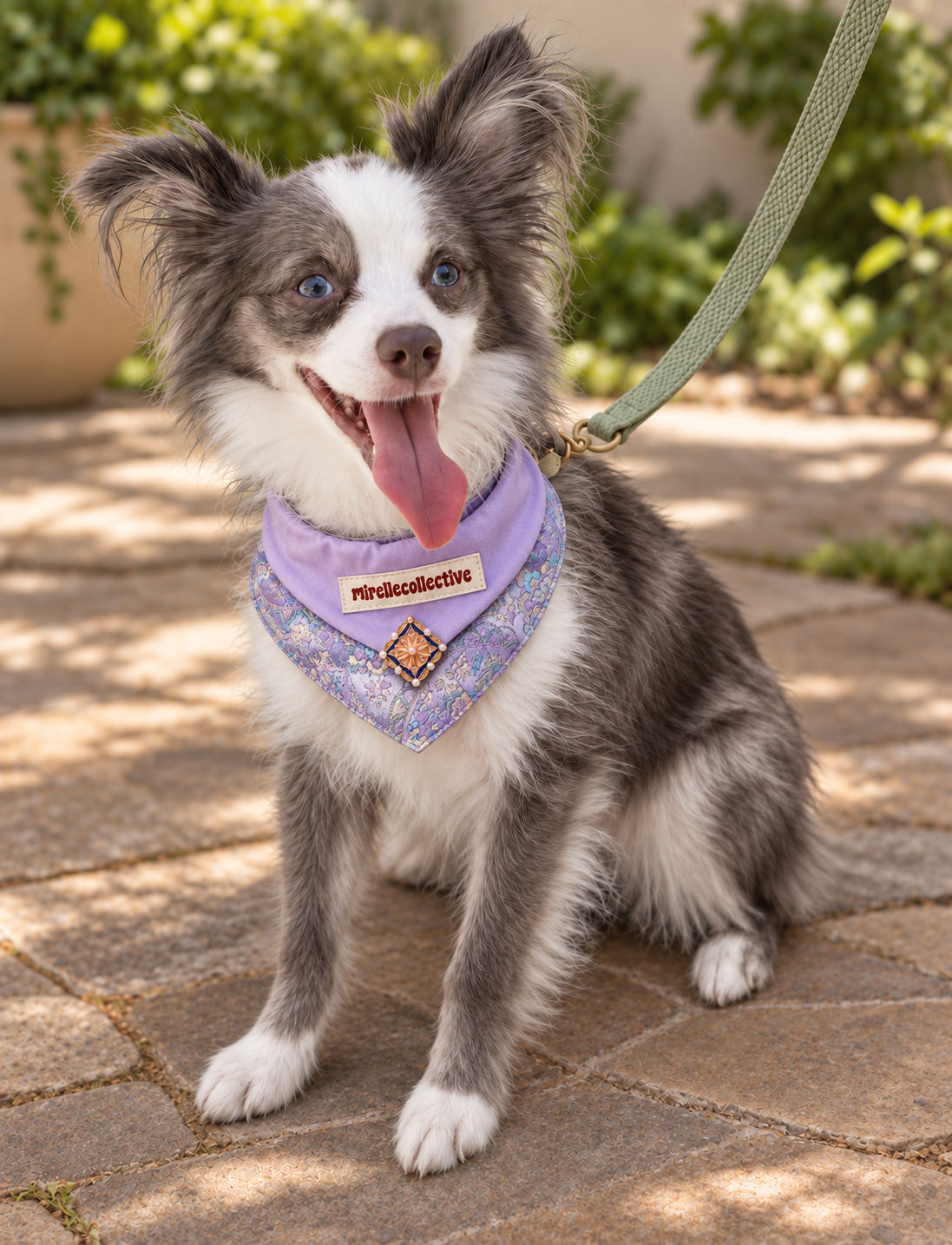 Royal Bloom Embroidered Pet Bandana